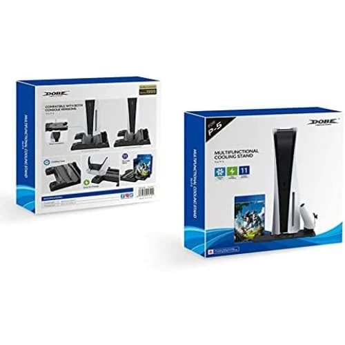 DOBE Cooling Stand for PS5 – (With Charging Dock & Storage)